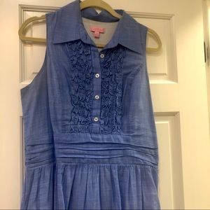 Lilly Pulitzer Essie Chambray Shirt Dress Sz 12